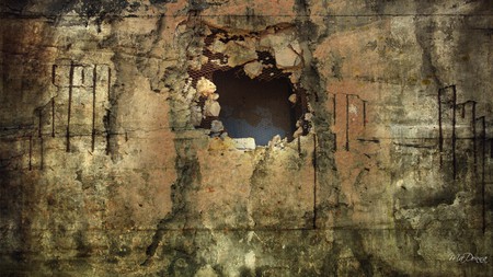 Hole in the Wall - vintage, wall, dirty, hole, grunge, firefox persona, old