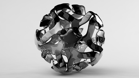 Grey 3D Ball - ball, abstract, grey, 3d