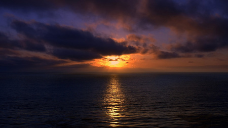 Beautiful Brazilian Sunset - clouds, sunset, beautiful, brazil, night, ocean, brazilian