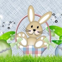 Spring Bunny and Easter Eggs