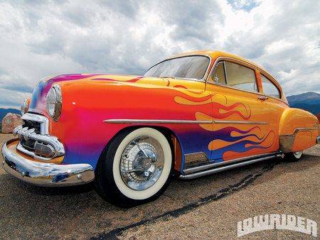 52 Chevy Torpedo - lowrider, bowtie, flames, gm