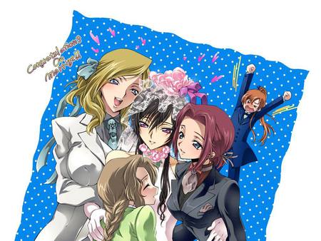 Marry me Lelouch !! - nunnally, lelouch, everyone, anime, kallen, shirley, code geass