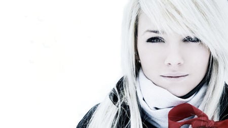 Winter Blonde - face, winter, beauty, beautiful, blonde, warm, natural beauty, natural, cold