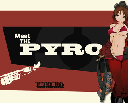 team frotress 2 - funny, pyro, game, female