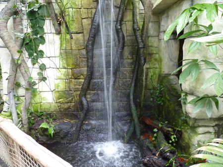 waterfall - water, rock, flowers, air