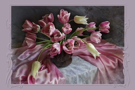 Tulips - beauty, pink, tulips, bouquet, beautiful tulips, spring, vase