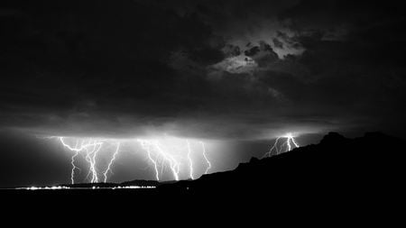 Lightening in Black & White - storm, clouds, lightening, electric, photography, powerful, black and white