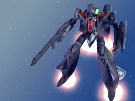 VF - 11B Super Thunderbolt - macross, macross plus, thunderbolt, battroid mode, anime, vf - 11b, ova, fly, mecha