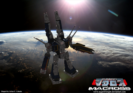 The Space - space, moon, anime, mecha, spaceship, macross, sdf - 01, earth