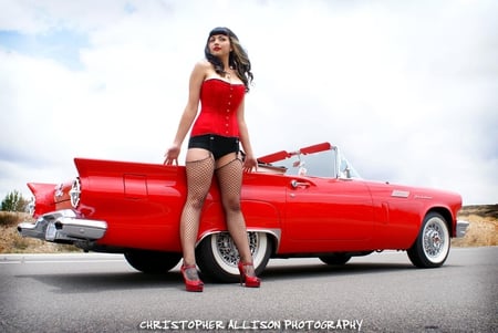 Erika-Texas - red, thunderbird, ford, black, model