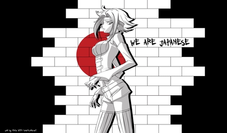 We are Japanese !! - girl, code geass, black, white, japan, red, anime, kallen, mecha