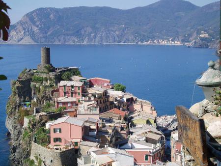 Vernazza - sky, italy, vernazza, blue, cinque terre, italia, sea