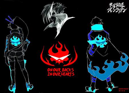 Remember Us.. - yoko, anime, spirit, simon, kamina, long cloak, glasses, mecha, tengen toppa gurren lagann, dai gurren dan