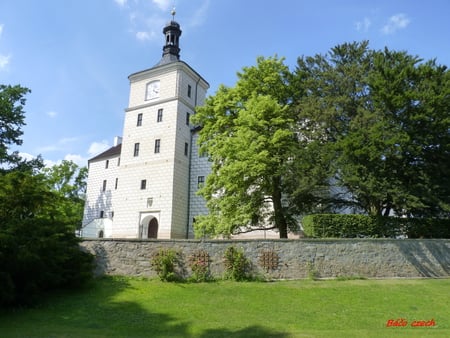 castle - building, trees, air, parks, water, road, bird, forest, castle, bridge, earth