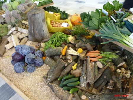 dekorace - exhibition, decorations, vegetables, still life, fruit