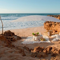 Romantic beach picnic