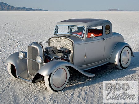 32   Ford 5 Window - ford, silver, coupe, rod