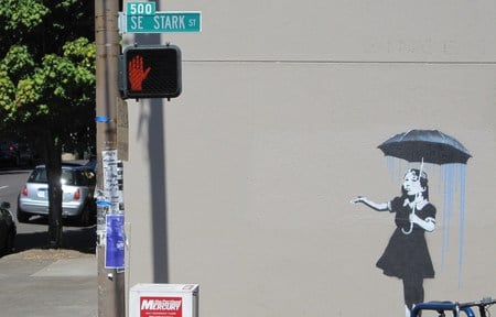 Banksy Nola 2 - raining, art, nola, banksy, graffiti