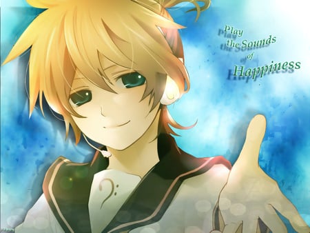 Sounds of Happiness - len, kagamine, sounds, blue, happy