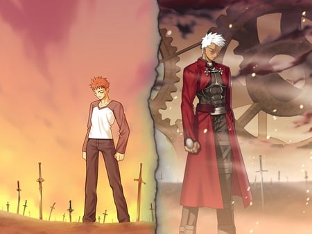 Myself ; Yourself - emiya shirou, servant, hero, magic, black, archer, fate stay night, red, anime, sword, wasteland, gears, unlimited, master, reality marble