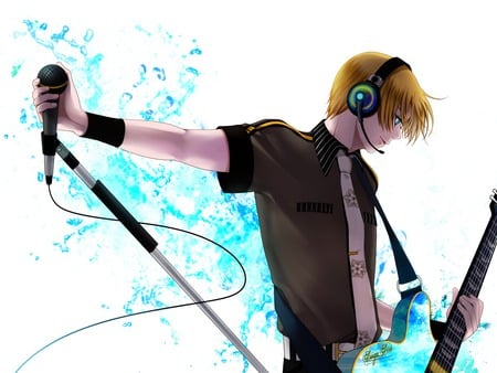 Suiga Sora - suiga sora, male, blonde hair, blue eyes, headphones, utau