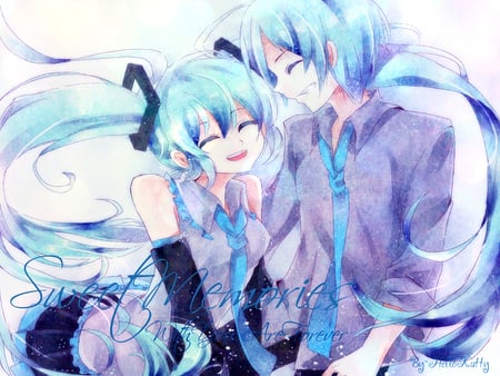 Sweet Memories - hatsune miku, sweet, couple, mikuo