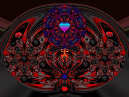 Colors of the Heart - eye candy, collage, 3d, fractal, abstract