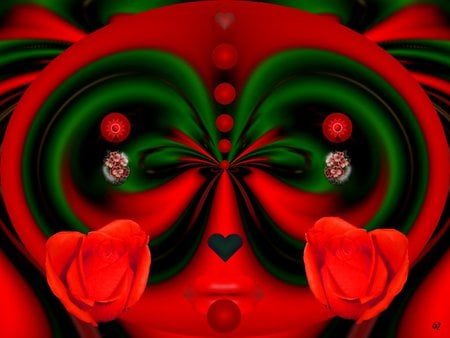 Red Dreams - eye candy, collage, 3d, fractal, abstract