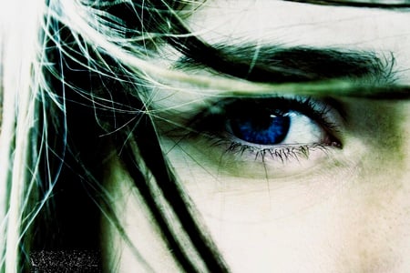 Blue eye - women, girls, beauty, eyes, hair, eye, other, color, womens, kid, girl, blue eyes, blue eye, kids, abstract, beautiful, blue, colors