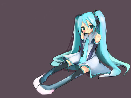 Hatsune Miku - virtual, miku, vocaloids, song, microphone, uniform, singer, gray, cool, headphones, awesome, vocaloid, thighhighs, anime, twintail, skirt, aqua hair, hatsune, black, cute, beautiful, hot, girl, anime girl, white, program, aqua eyes, pretty, aqua, beauty, original, diva, nice, tie, sexy, idol, headset, music, hatsune miku