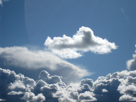 In the sky - white, sky, cloud, blue