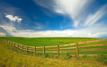 spring24 - fields, sky, bench, clouds