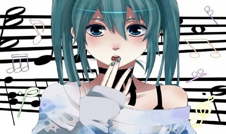 the sad let go - notes, aqua, miku, sad