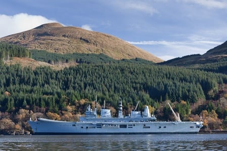 HMS Invincible - docked, hms, invincible, scotland, moored, loch, long