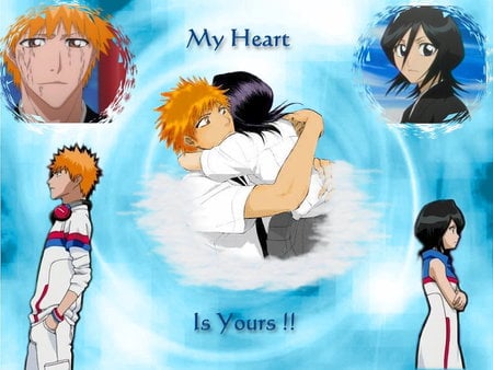 Ichigo and Rukia - love, girl, boy, anime, cute