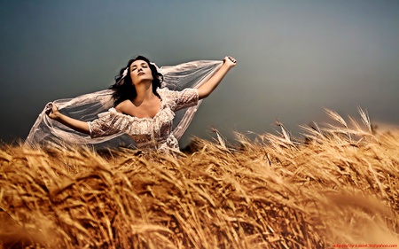 Feel the Wind - beauty, woman, girl, pretty, beautiful, wind