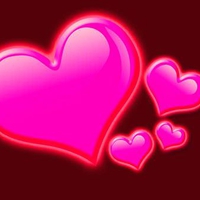 pink hearts with red outline