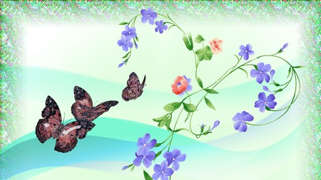 Pretty - persona, purple, butterfly, flowers, butterflies, siwsh, lavender