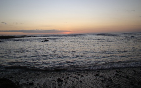 Beach at Dusk - calm, rocky, nature, beaches, twilight, dusk, waters