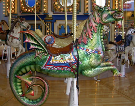 Carousel - carousel, dragon, amusement ride, hippocampus