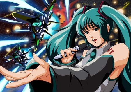 Hatsune Miku Mynmay - vocaloid, lynn mynmay, anime, diva, macross, singer, hatsune miku, green hair