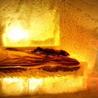 Cold bed in Ice Hotel