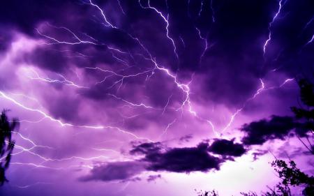 Thunderstorm. - beauty, nature, sky, purple, strom, clouds, thunder