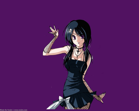 Gothic Girl - girl, anime, gothic, purple