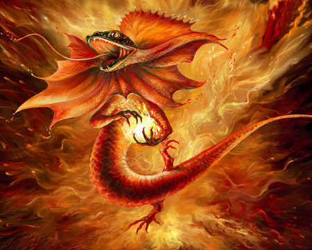 DRAGON - fantasy, light, dragon, fire