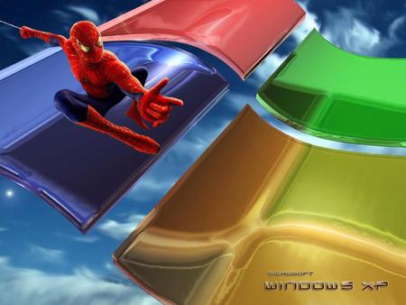 Windows XP With Spiderman !!! - abstract, 3d-art, window xp, background, spiderman