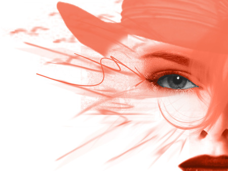 Girl In Red And White !!! - white, abstract, background, girl, red, 3d-art