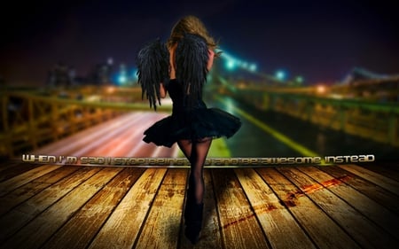 THE BLACK ANGEL - sexy, angel, photography, wings, black