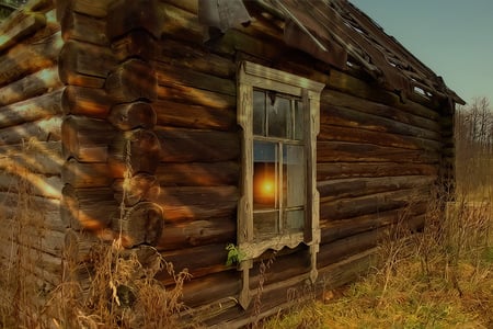 cottage - grass, light, dried, cottage