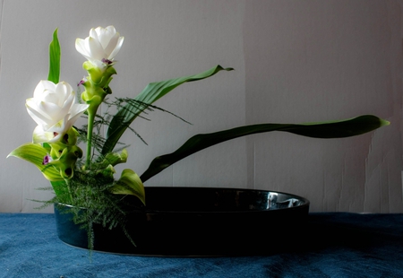 ikebana - white, ikebana, flowers, beautiful